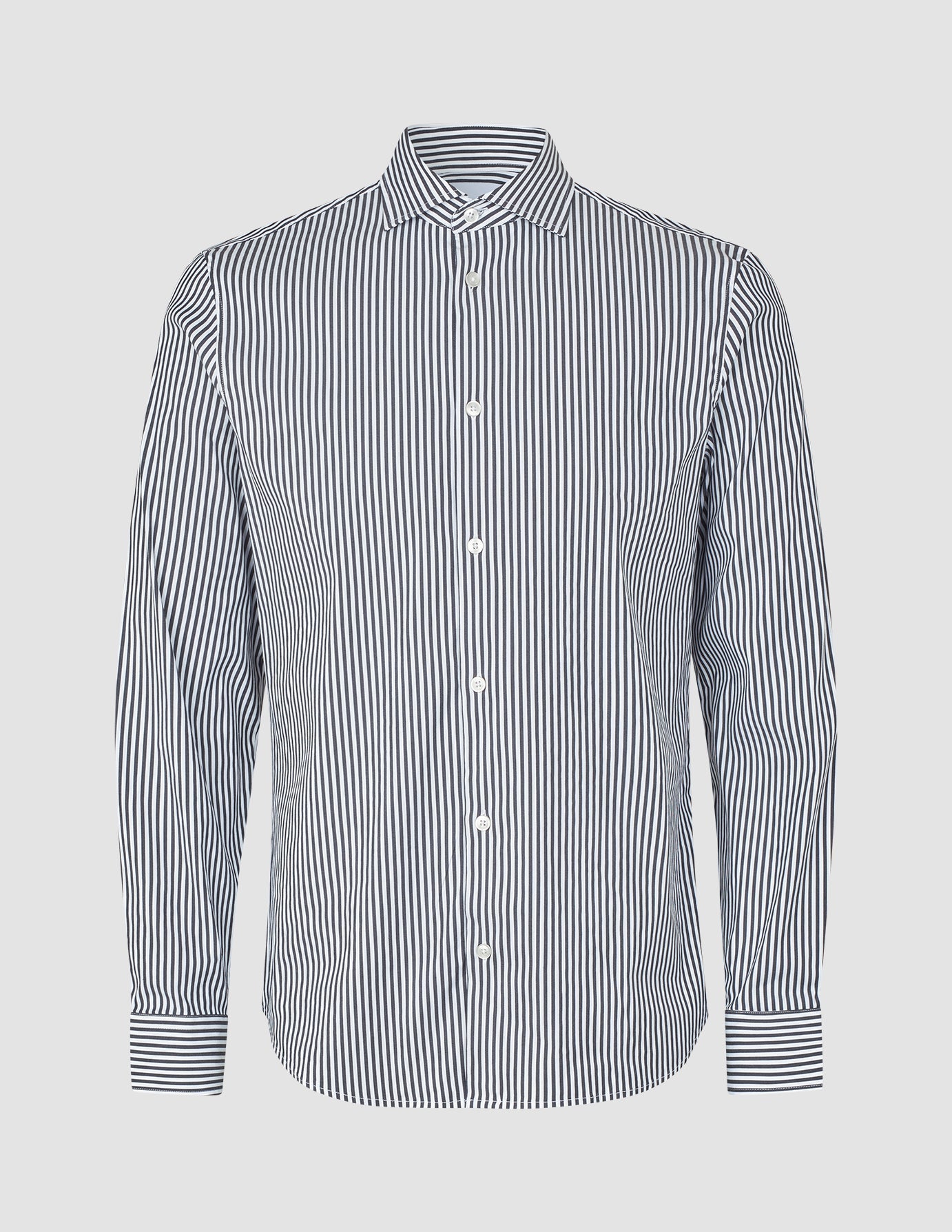 Elevated Shirt Navy Stripe Thin Slim