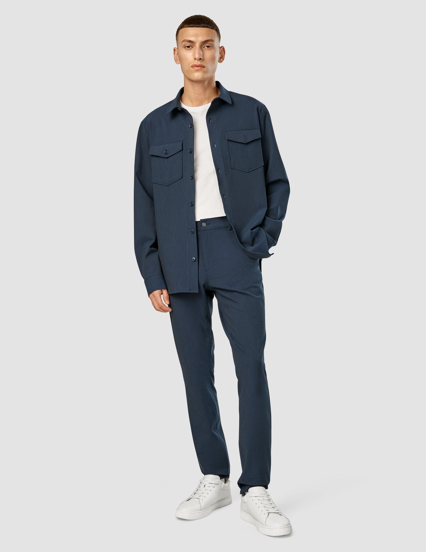 Essential Overshirt Navy Melange