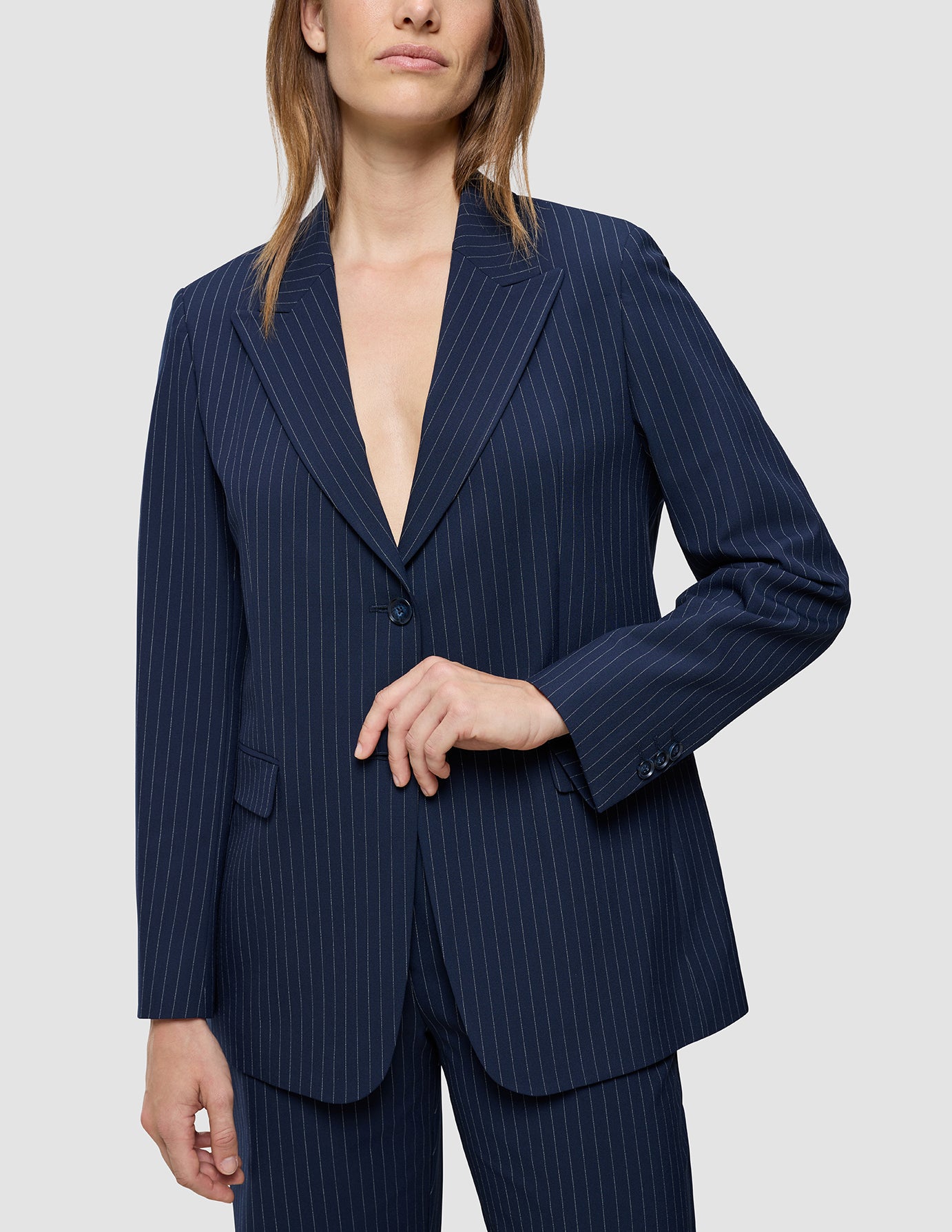 Essential Blazer Navy Pinstripe