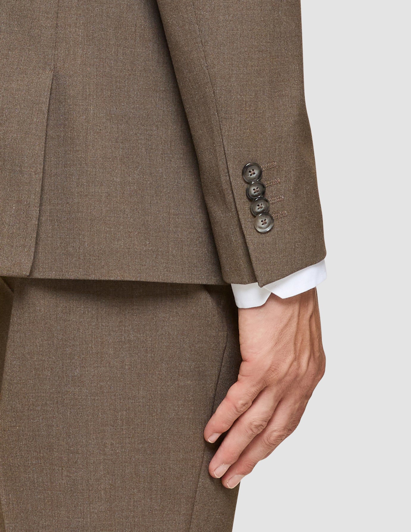 Essential Blazer Slim Saddle Brown Melange