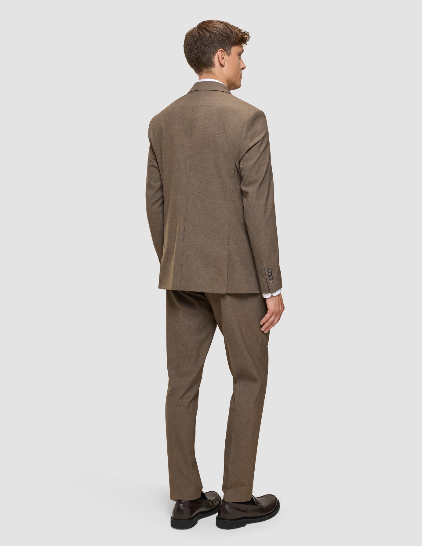 Essential Blazer Slim Saddle Brown Melange