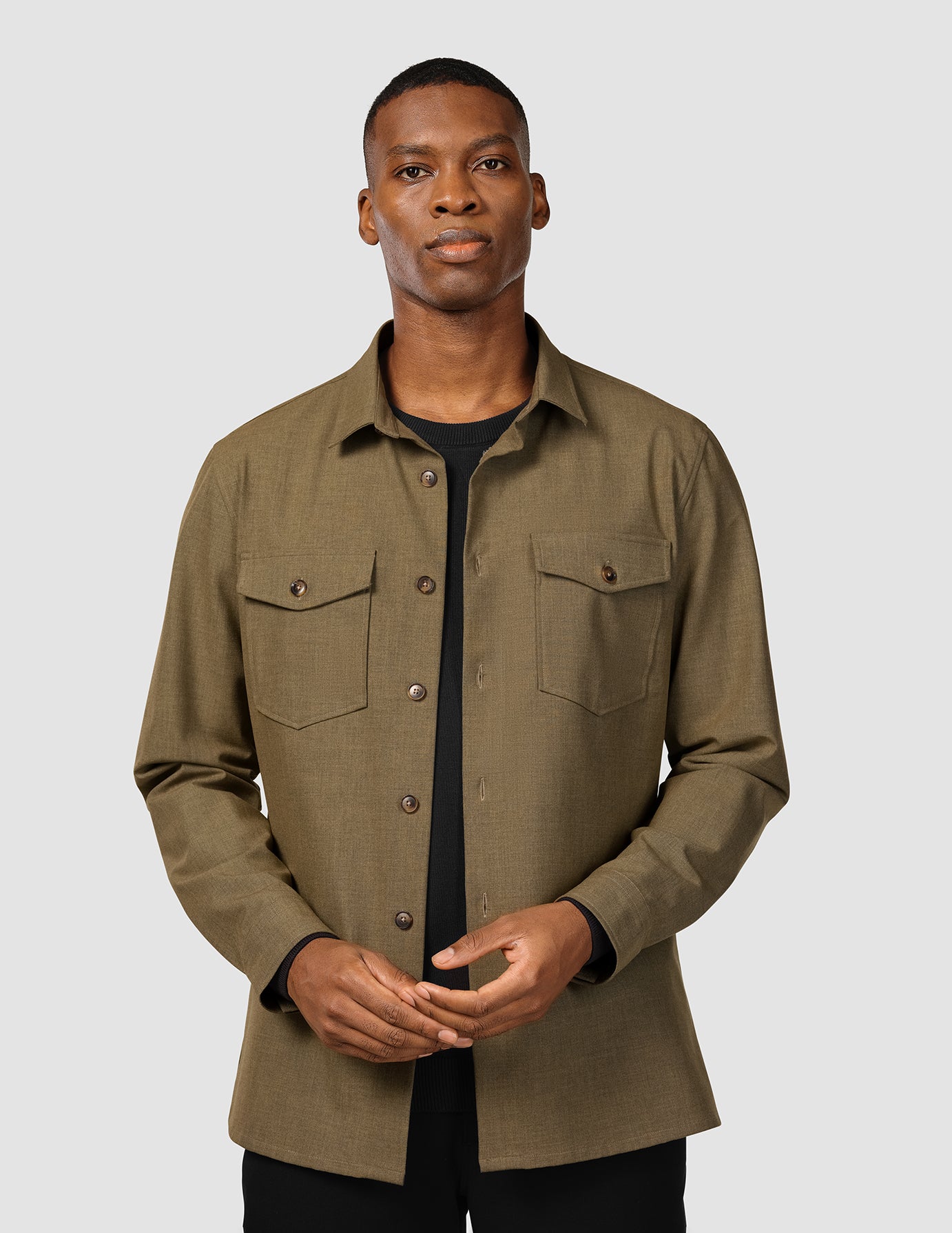 Essential Overshirt Vintage Brown Melange