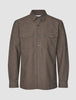 Essential Overshirt Saddle Brown Melange