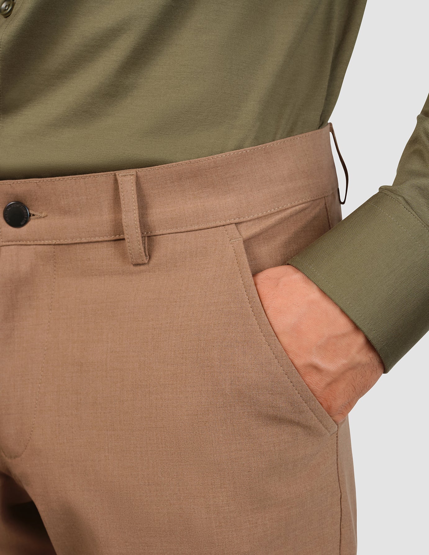 Essential Pants Regular Sand Melange