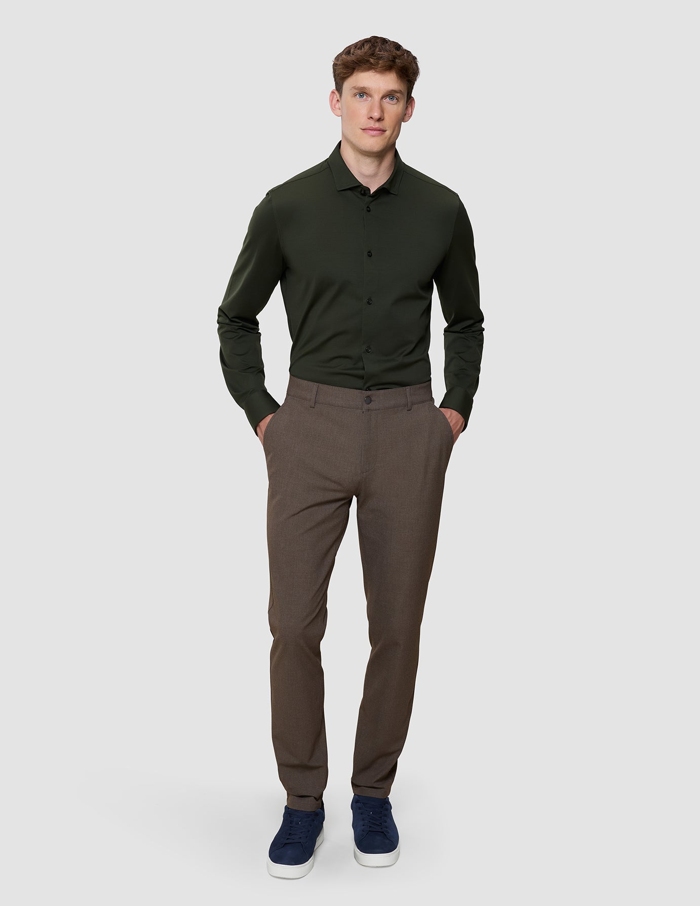 Essential Pants Slim Saddle Brown Melange