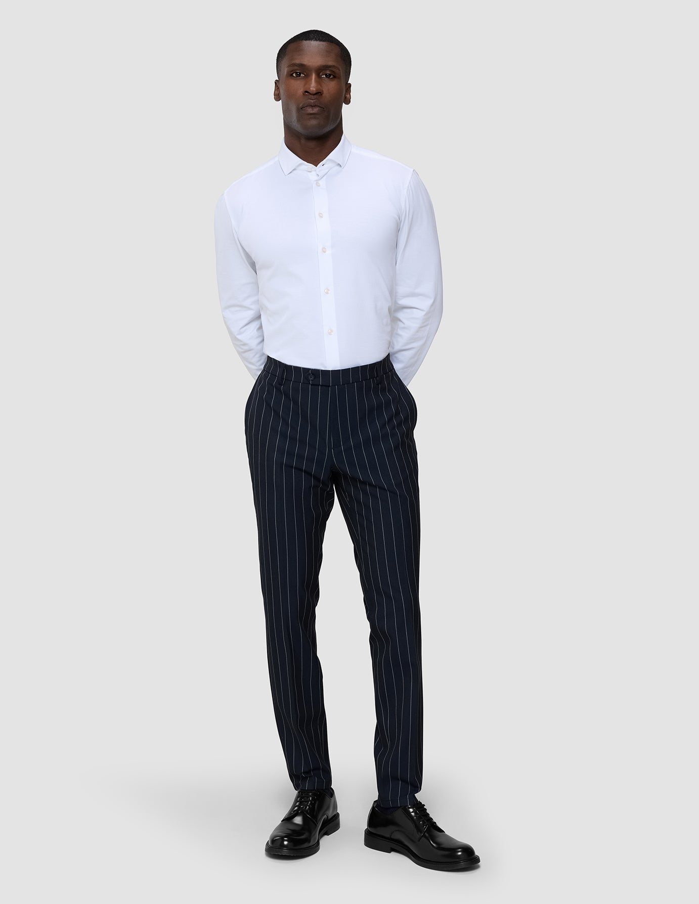 Essential Suit Pants Slim Navy Stripes