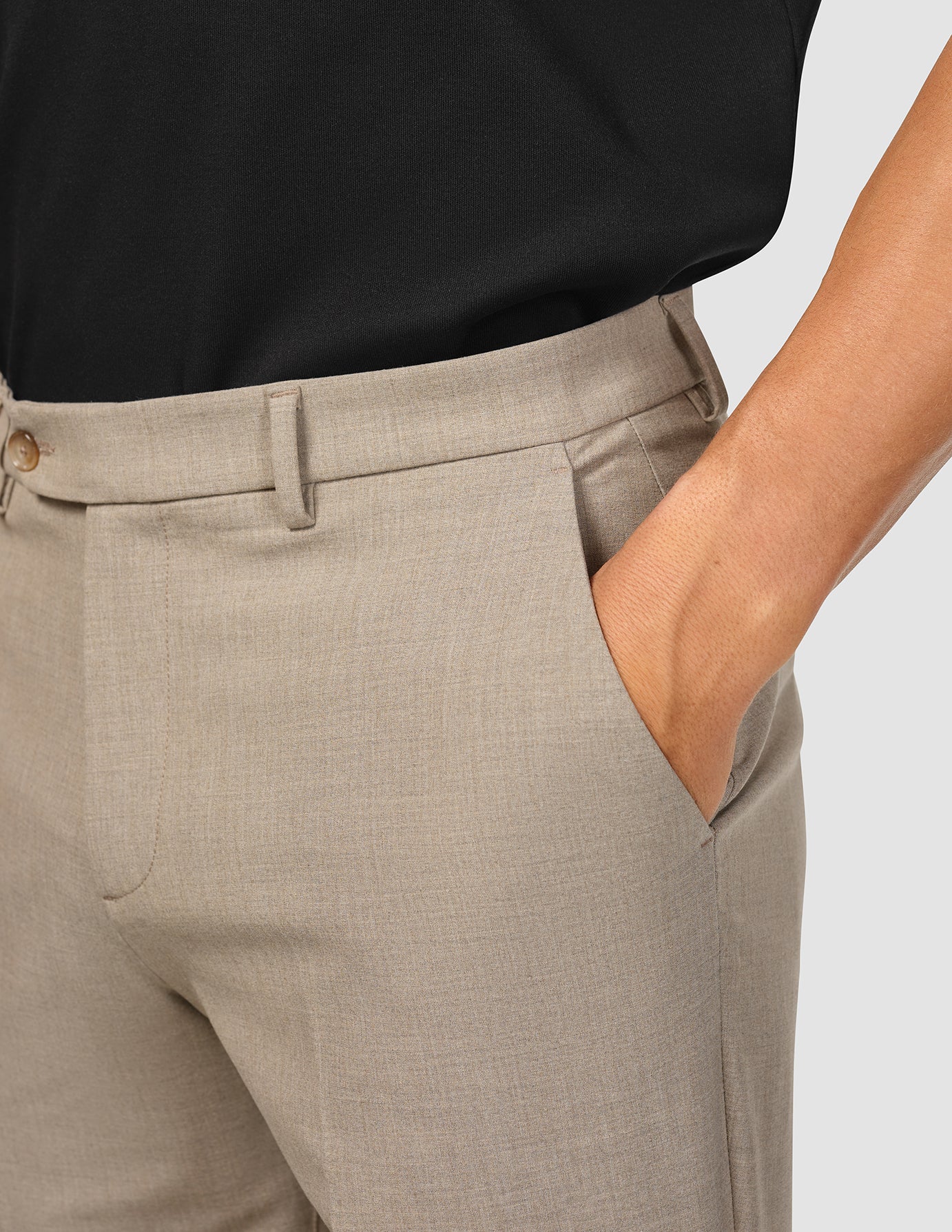 Essential Suit Pants Relaxed Fit Beige Melange