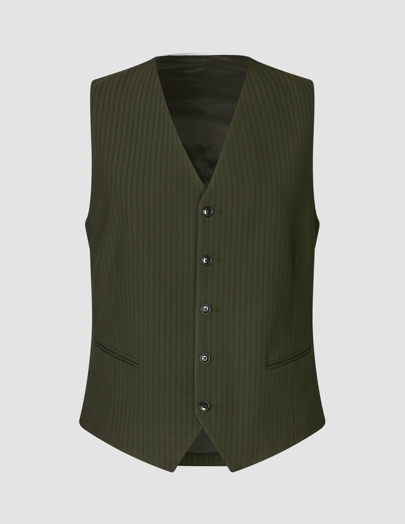 Essential Vest Moss Green Pinstripe