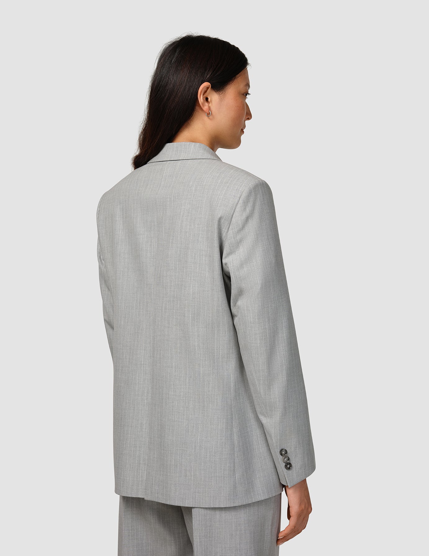 Essential Blazer Light Grey Pinstriped