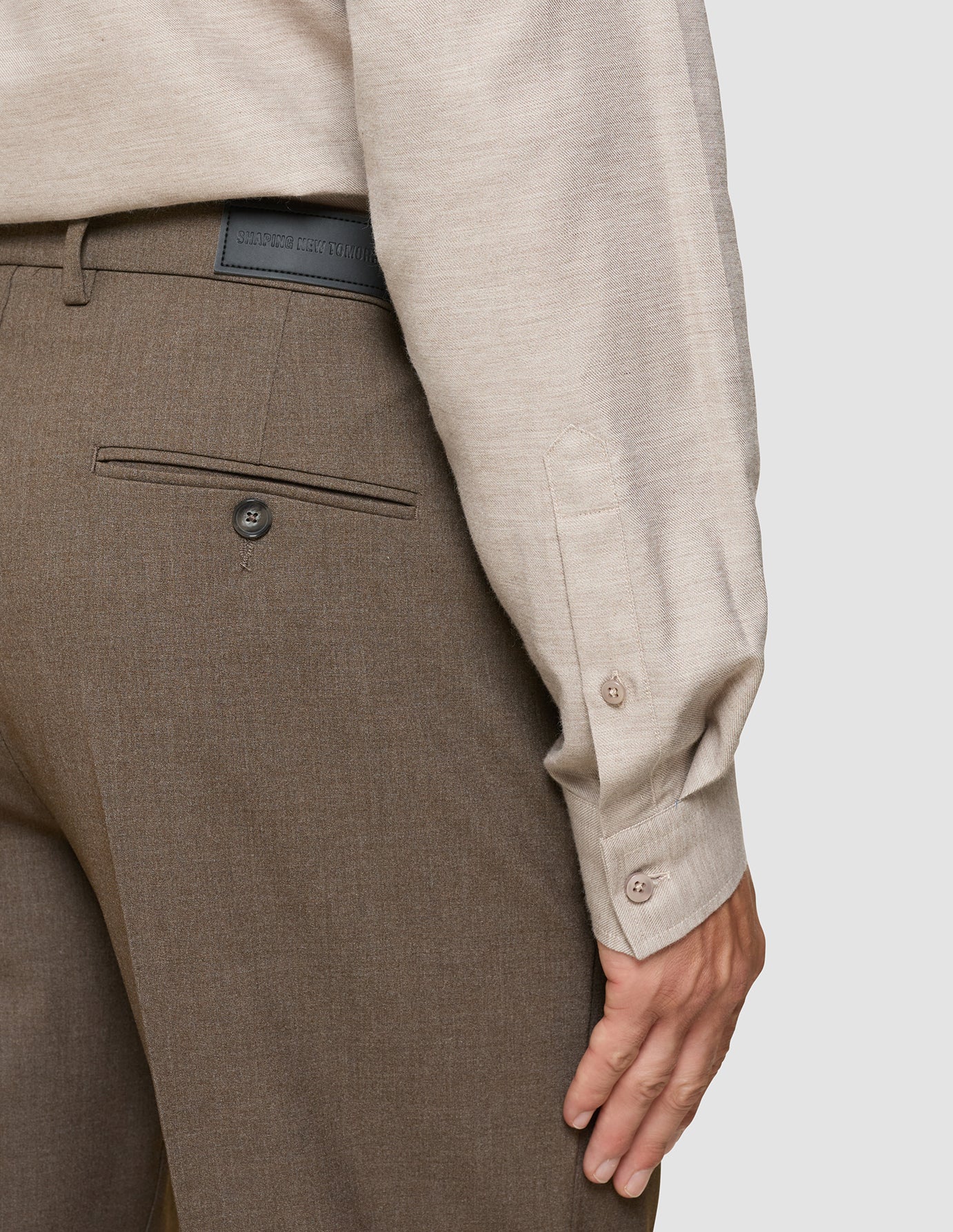 Essential Suit Pants Relaxed Fit Saddle Brown Melange
