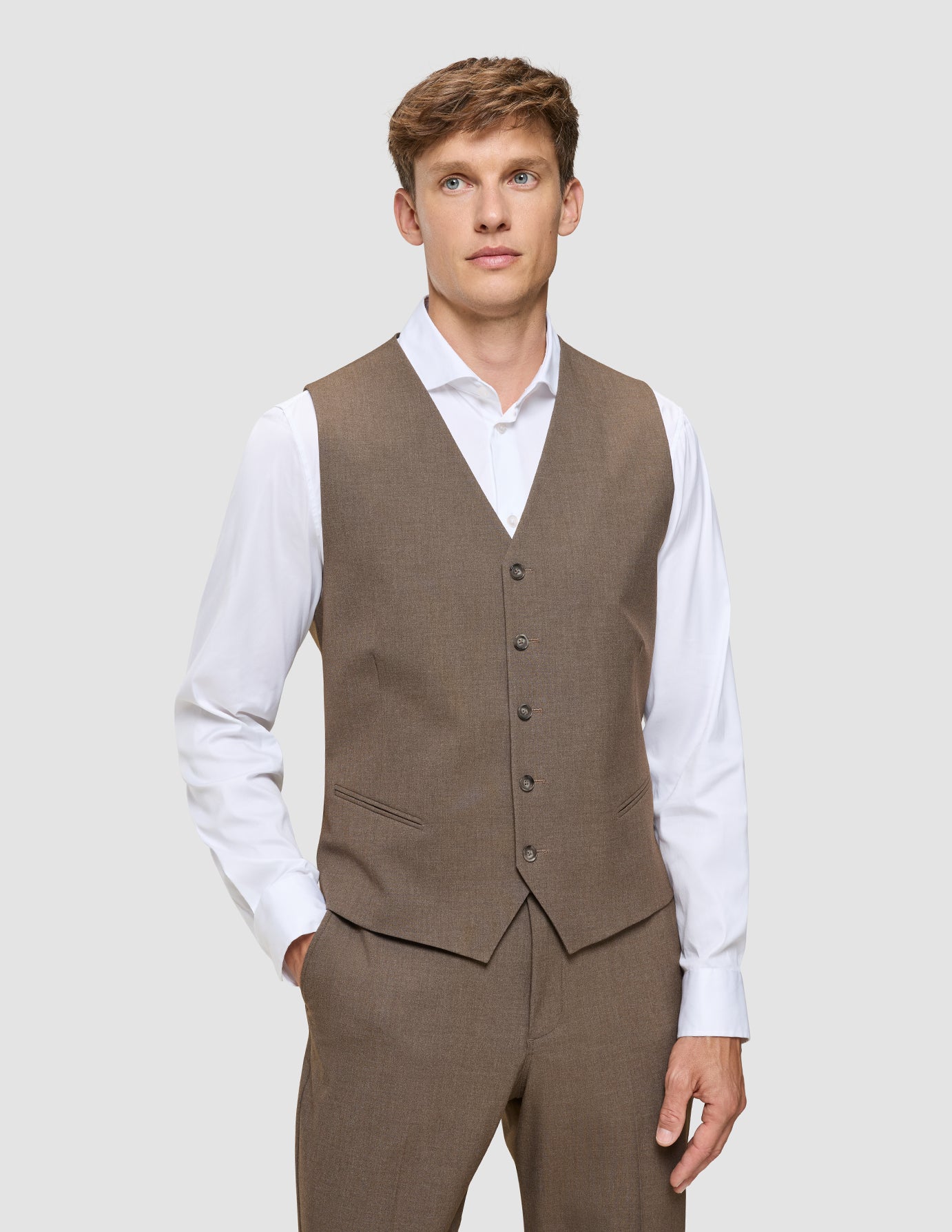 Essential Vest Saddle Brown Melange