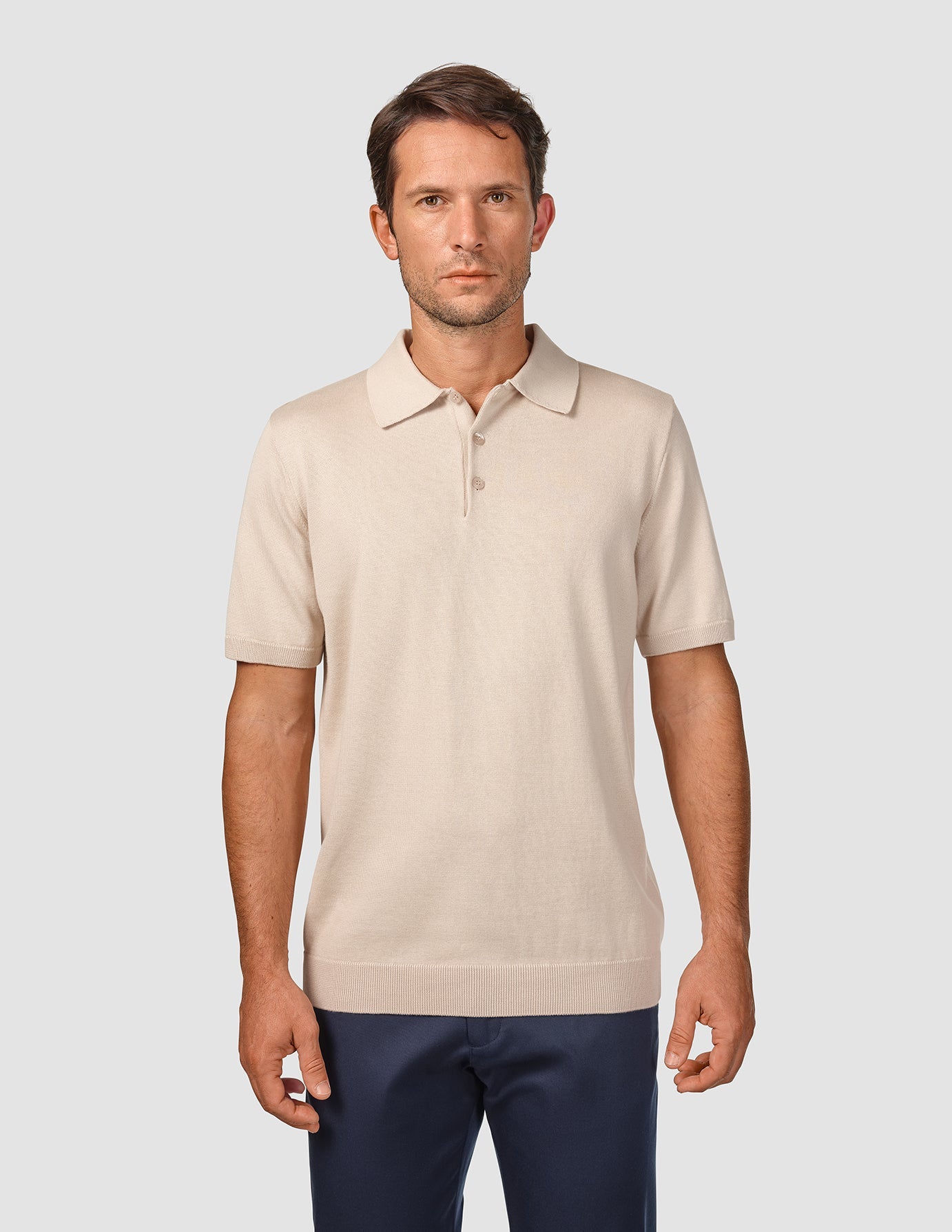 Everyday Knit Short Sleeve Polo Birchwood