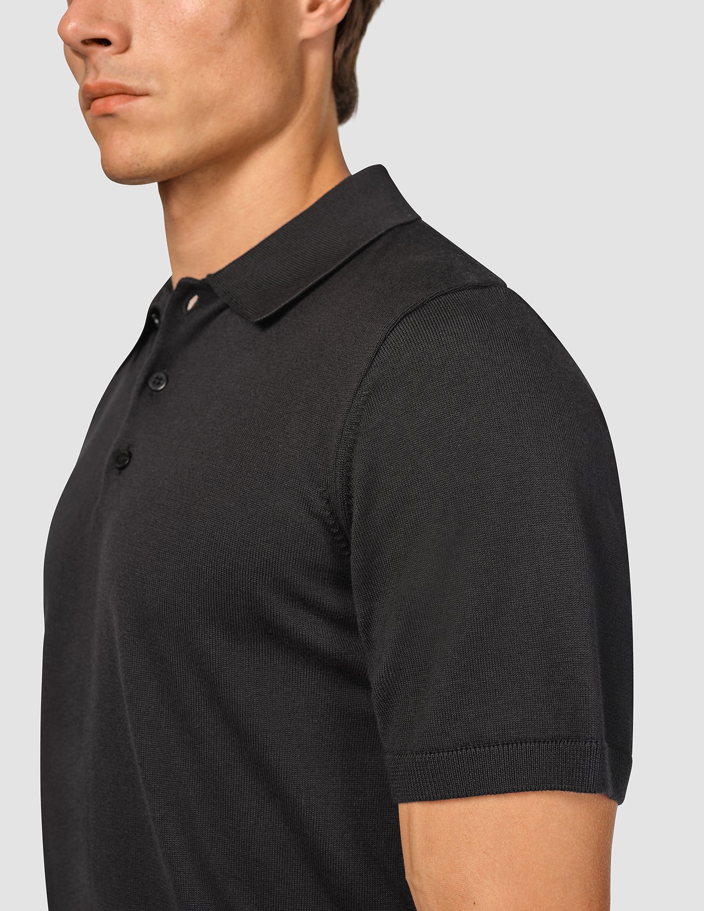 Everyday Knit Short Sleeve Polo Black