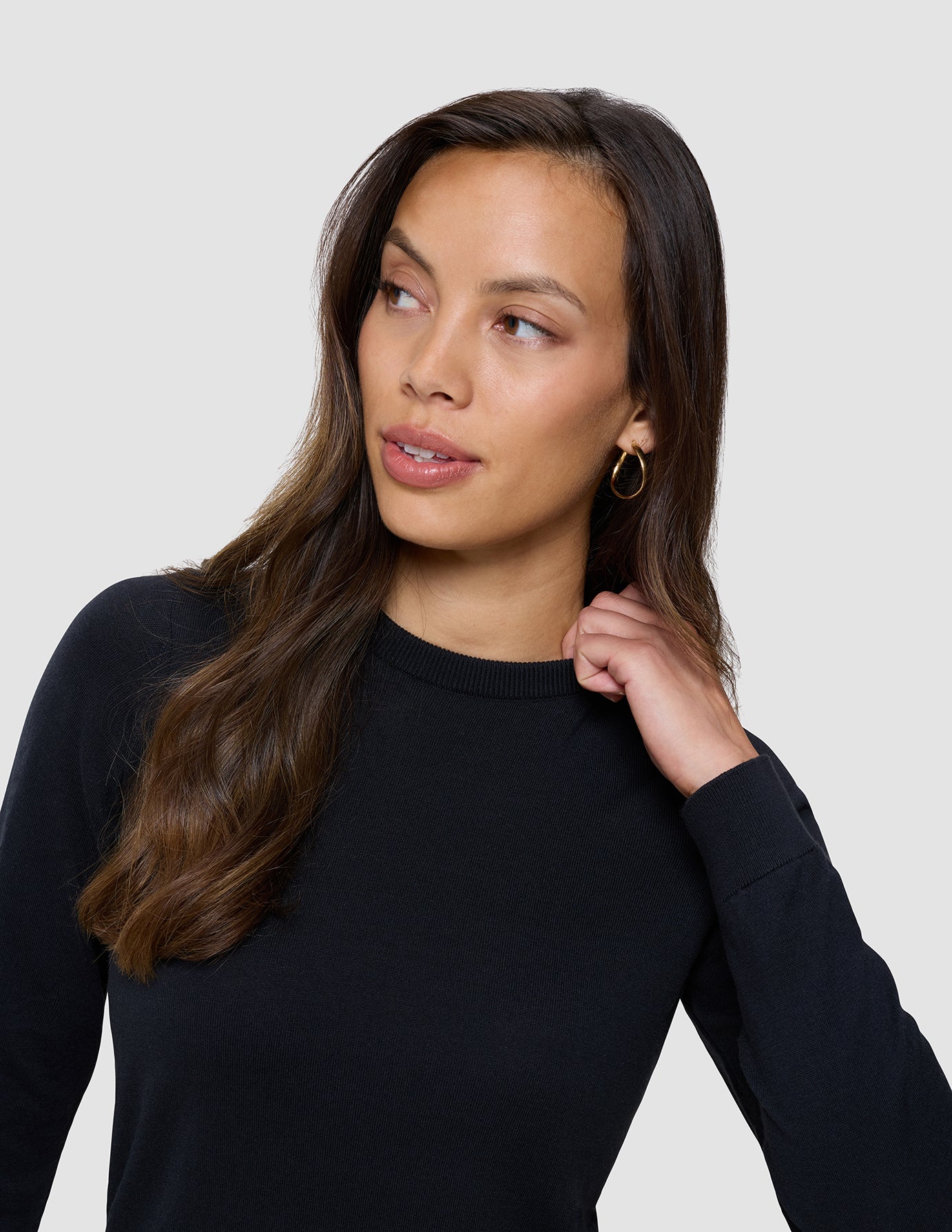 Fine Knit Crewneck Black