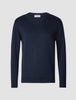 Fine Knit V-neck Navy