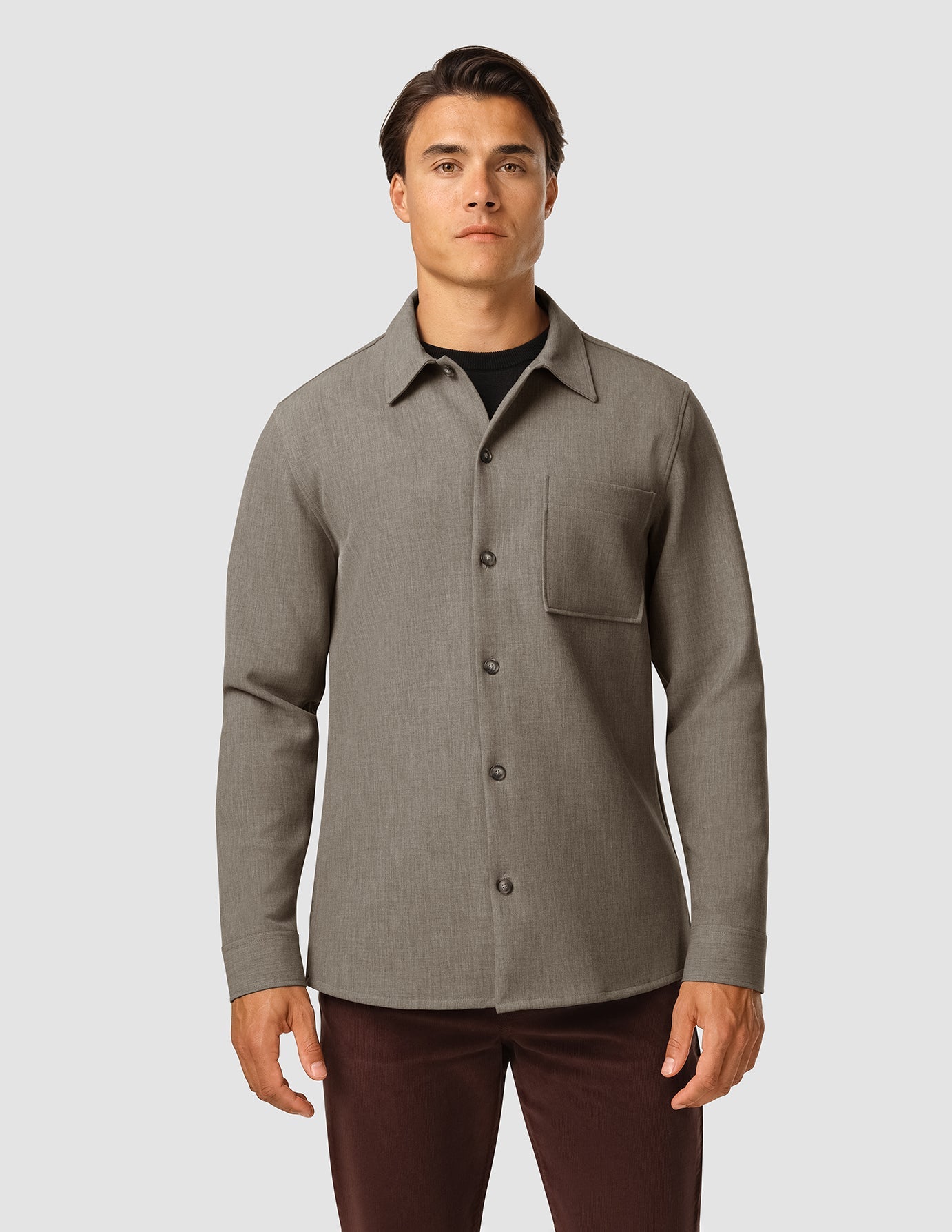 Heavy Edition Transitional Overshirt Khaki Melange