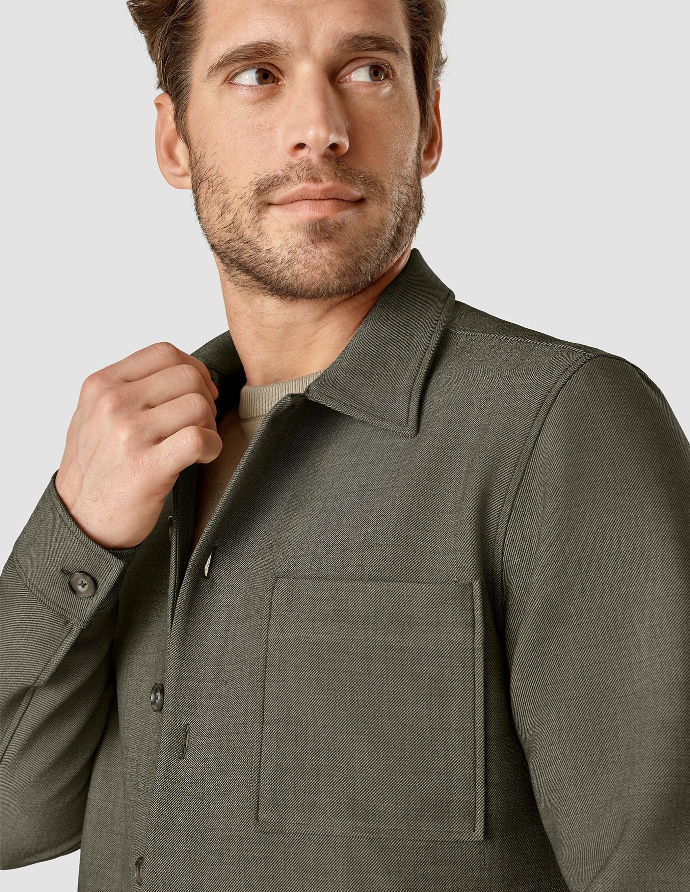 Heavy Edition Transitional Overshirt Remote Green Twill