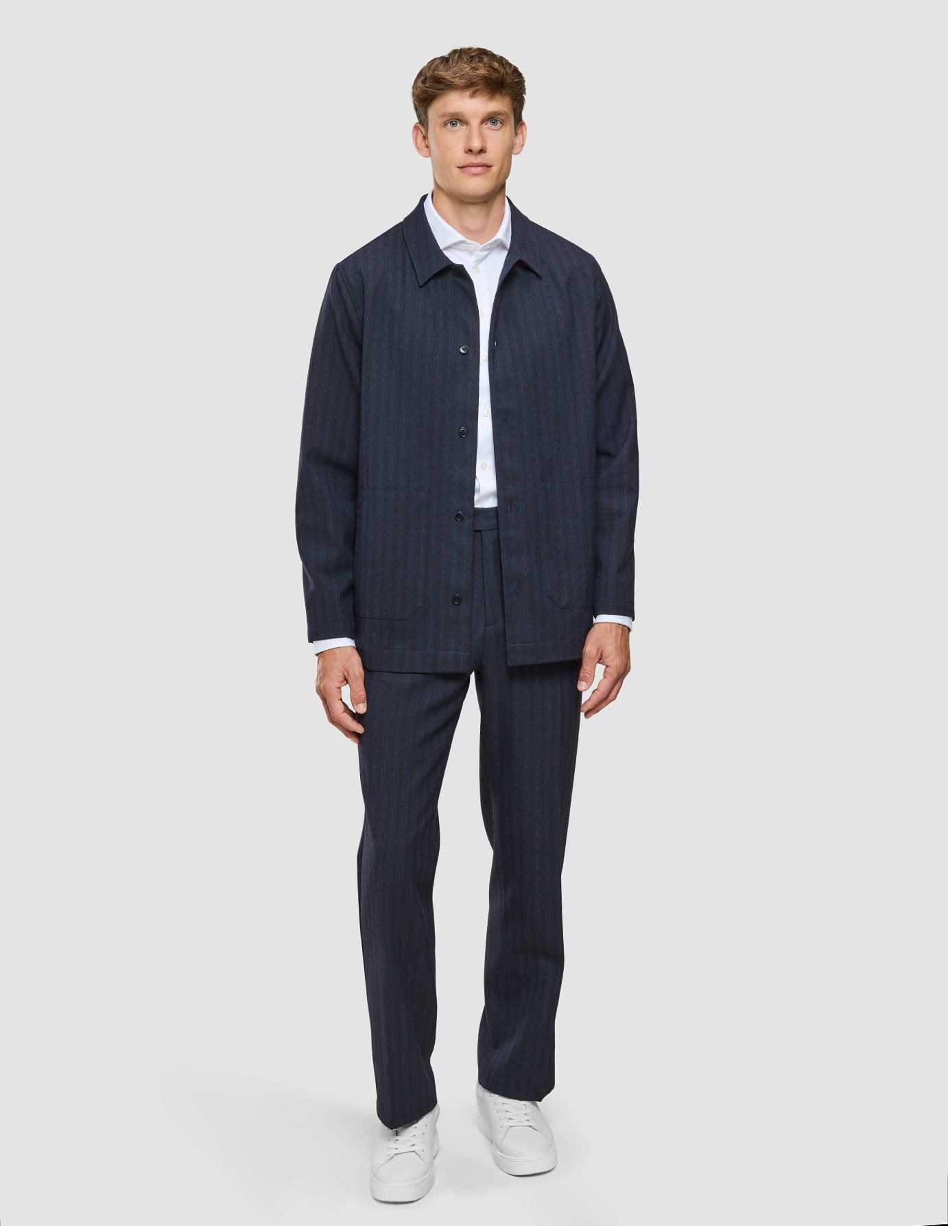 Heritage Overshirt Dark Navy Pinstripe