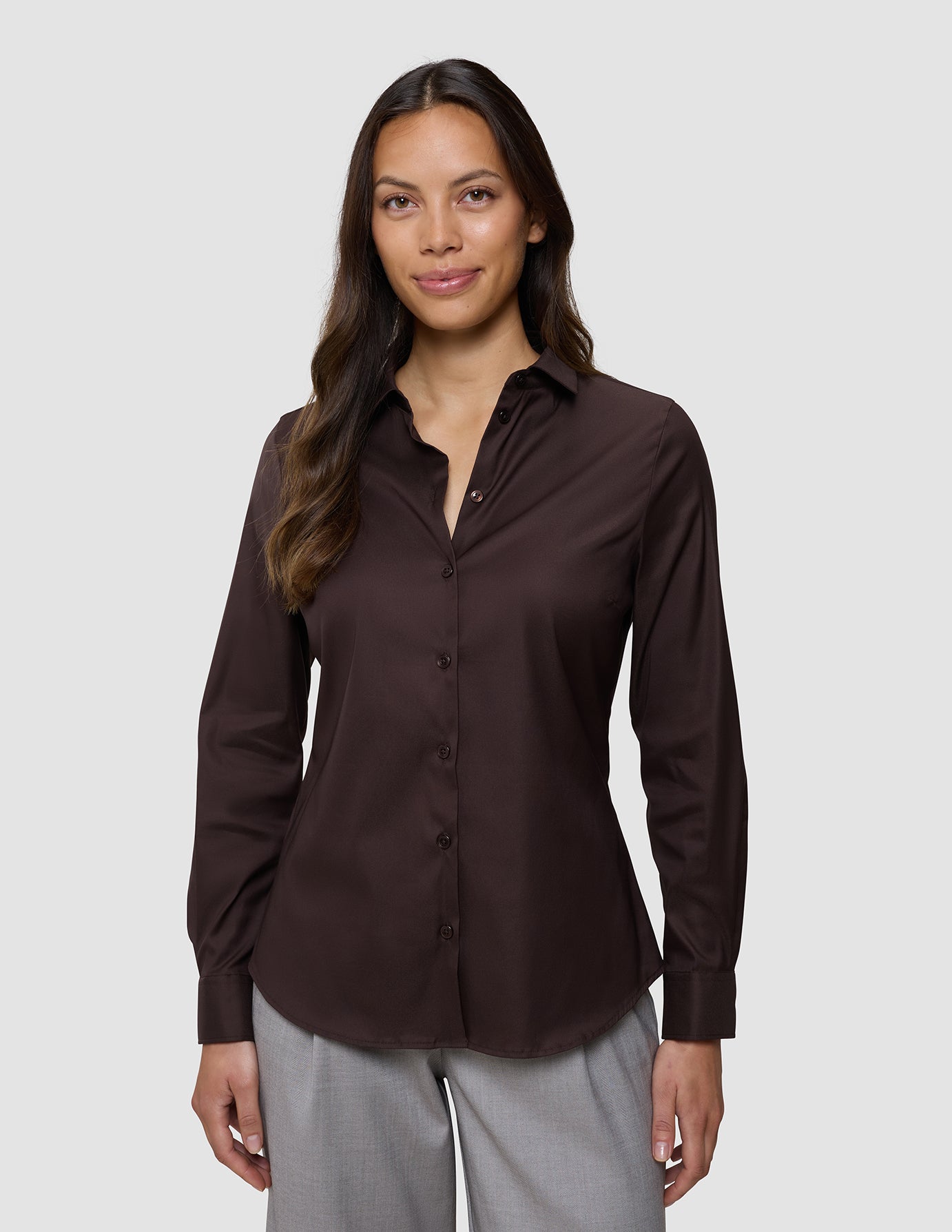 Women's Oxford Shirt Espresso Regular