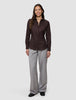 Women's Oxford Shirt Espresso Slim