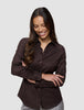 Women's Oxford Shirt Espresso Slim