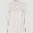 Dameskjorte i Oxford-stoff, White Orchid Slim – en hvit Oxford-skjorte med lange ermer, smal passform og klassisk krage.