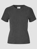 Women Rib T-shirt Dark Grey Melange