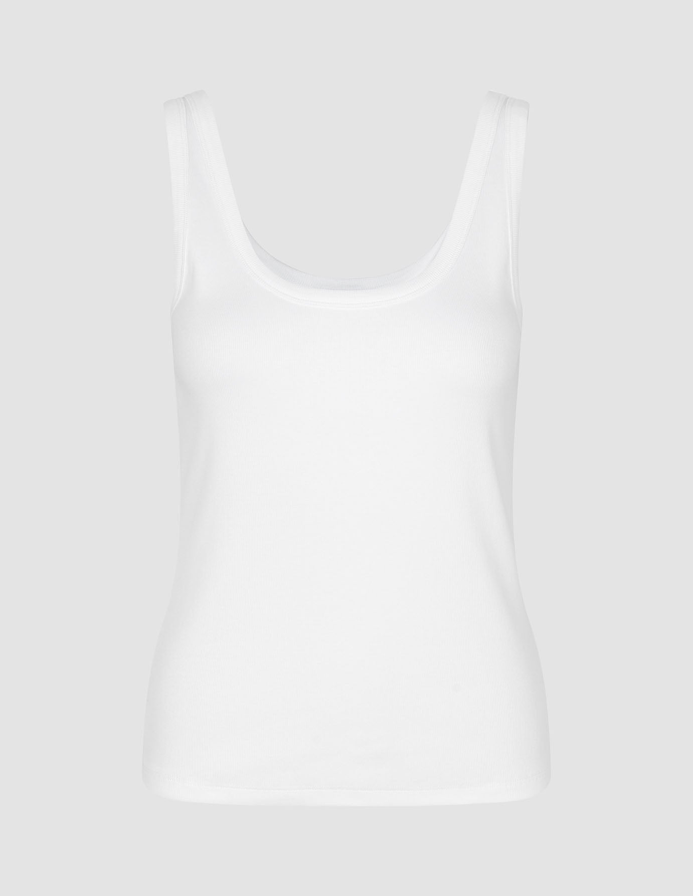 Rib Tank Top White