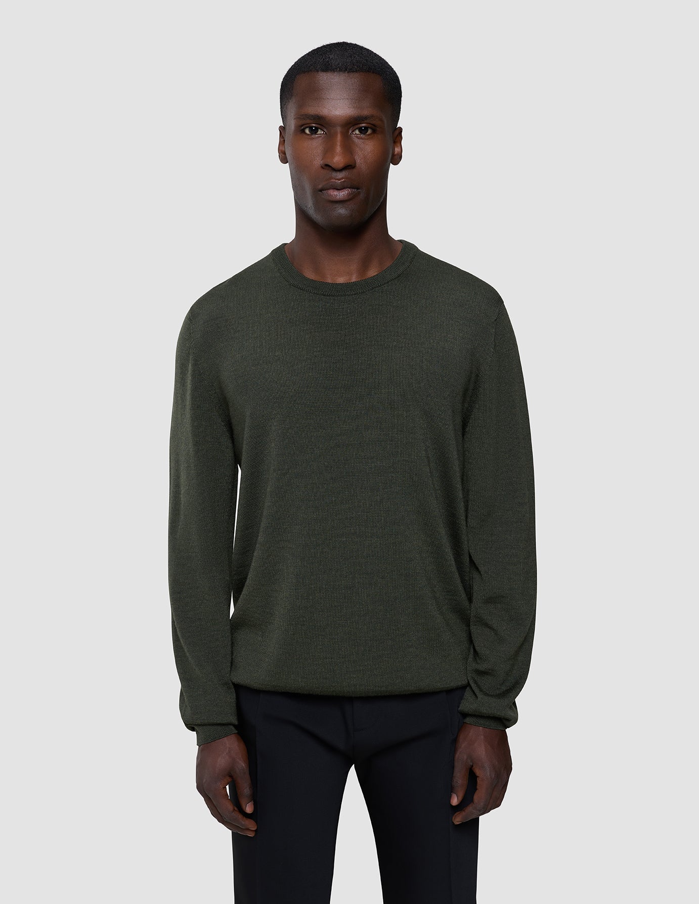 Seamless Premium Merino Knit Crewneck Green Night