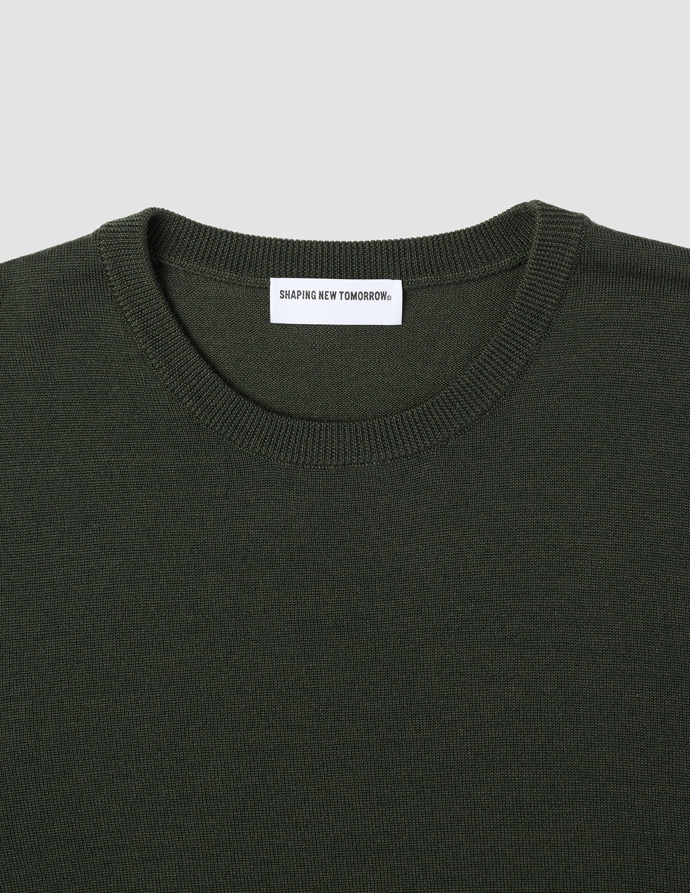 Seamless Premium Merino Knit Crewneck Green Night