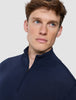 Seamless Premium Merino Knit Half Zip Dark Navy