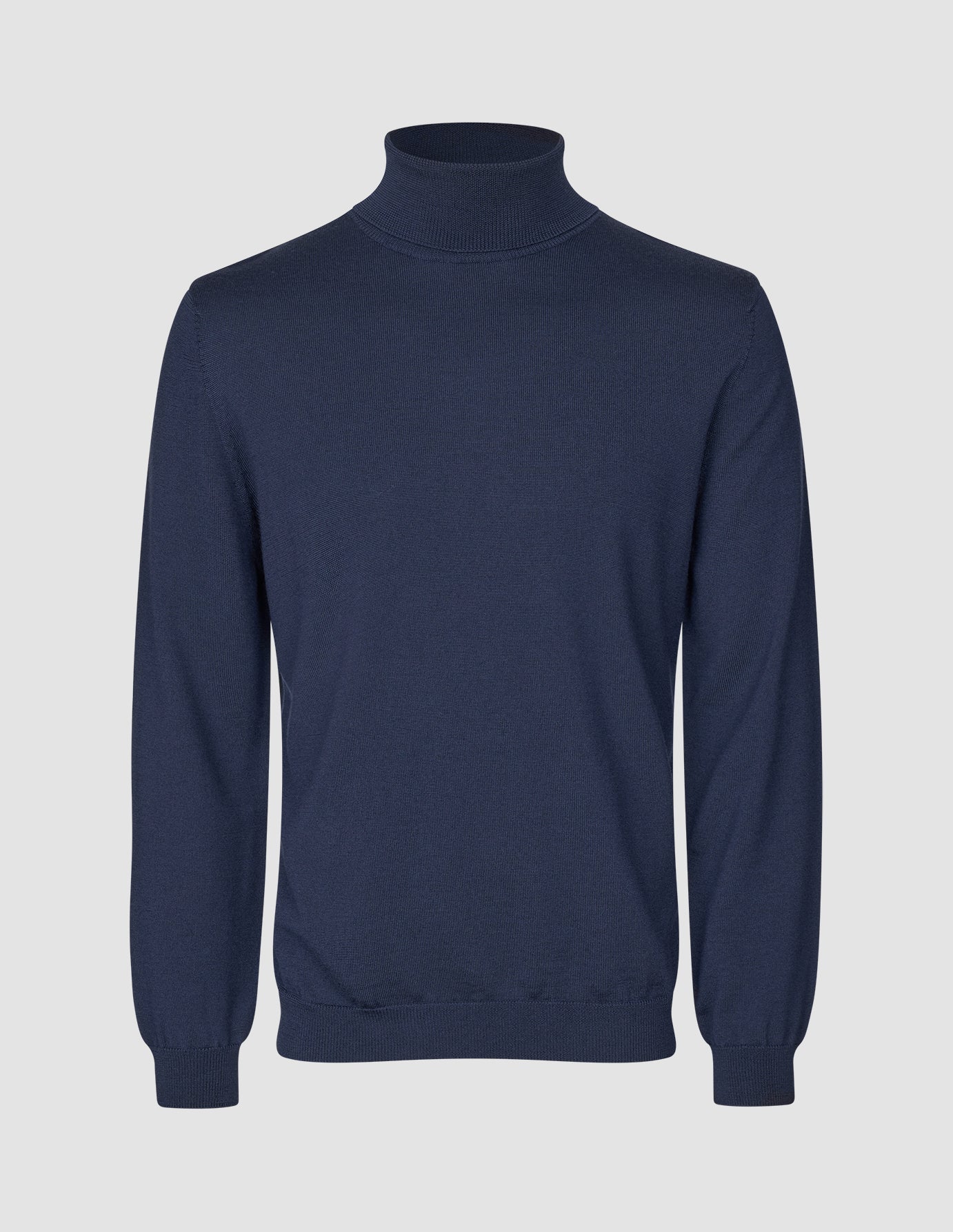 Seamless Premium Merino Knit Turtleneck Dark Navy