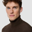 Seamless Premium Merino Knit Turtleneck Saddle Brown