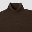 Seamless Premium Merino Knit Turtleneck Saddle Brown