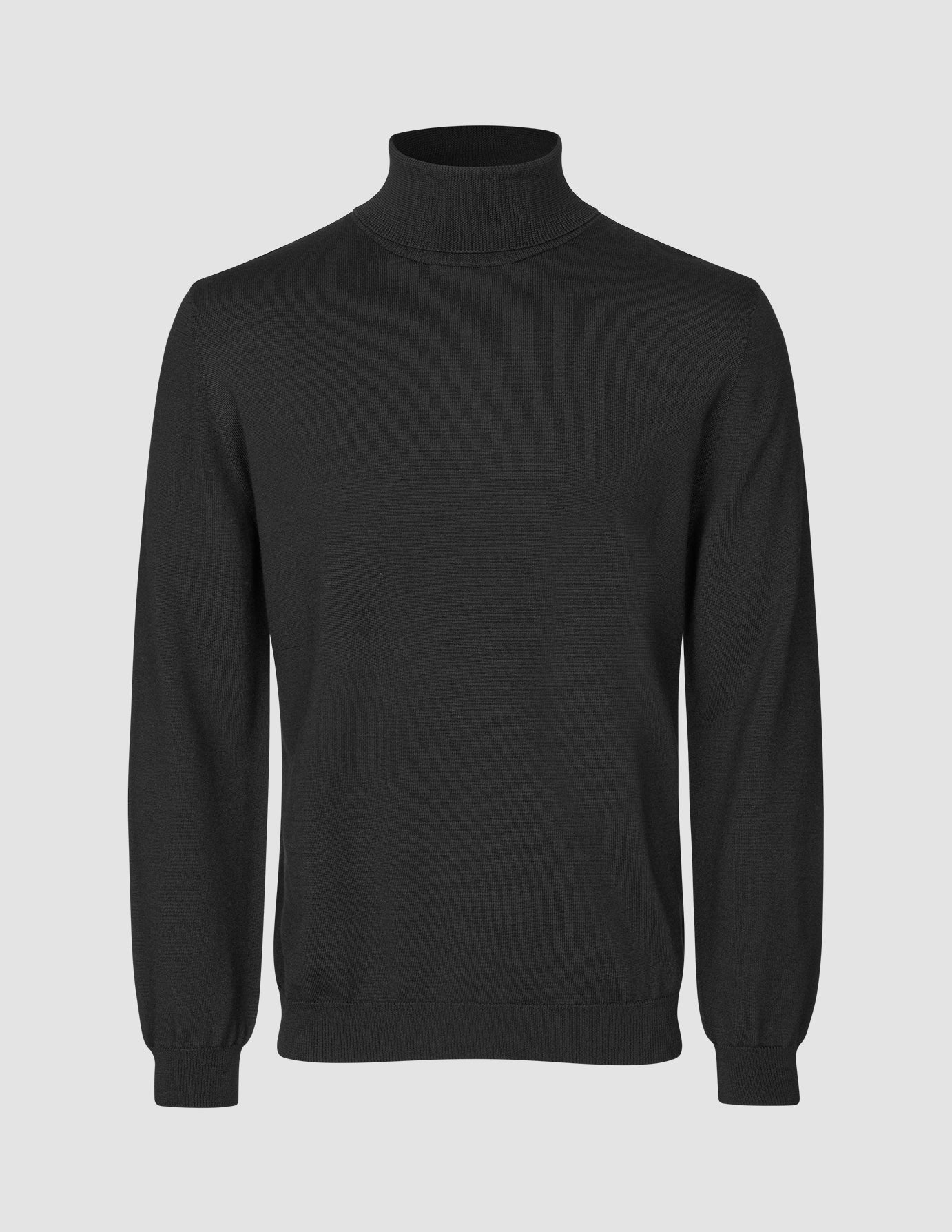 Seamless Premium Merino Knit Turtleneck Black