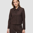 Serene Set Chocolate Herringbone Short Jacket Pants