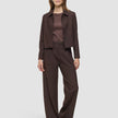Serene Set Chocolate Herringbone Short Jacket Pants