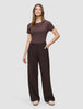 Serene Set Chocolate Herringbone Short Jacket Pants