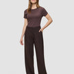 Serene Set Chocolate Herringbone Short Jacket Pants