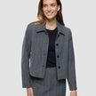 Serene Set Grey Herringbone Short Jacket Short Skirt
