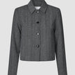 Serene Set Grey Herringbone Short Jacket Short Skirt