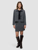 Serene Set Grey Herringbone Short Jacket Short Skirt