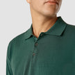 Silk / Cotton Short Sleeve Polo Forest Green