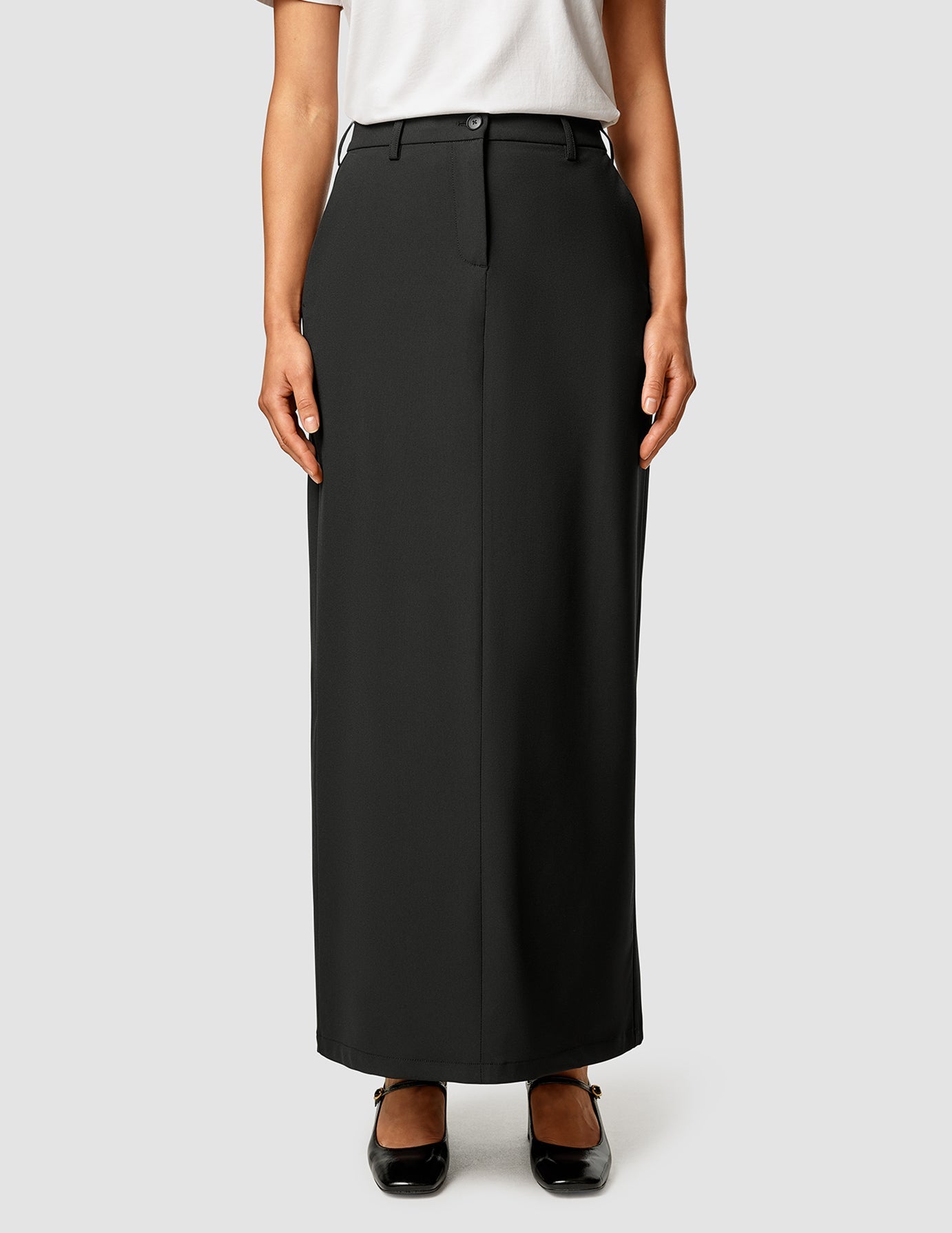 Essential Set Black Long Vest & Maxi Skirt