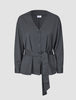 Women's Skye Belted Overshirt Charcoal Melange