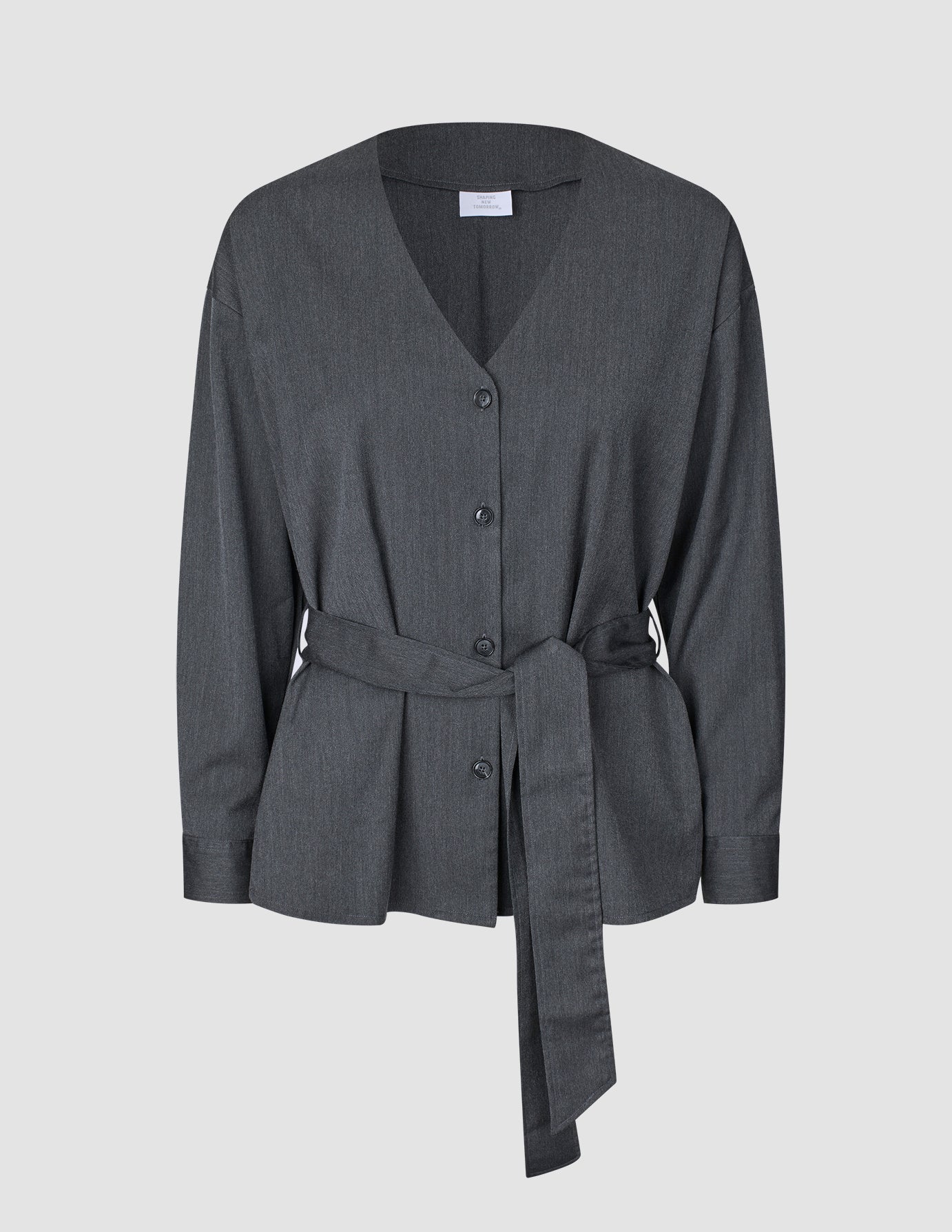 Women's Skye Belted Overshirt Charcoal Melange