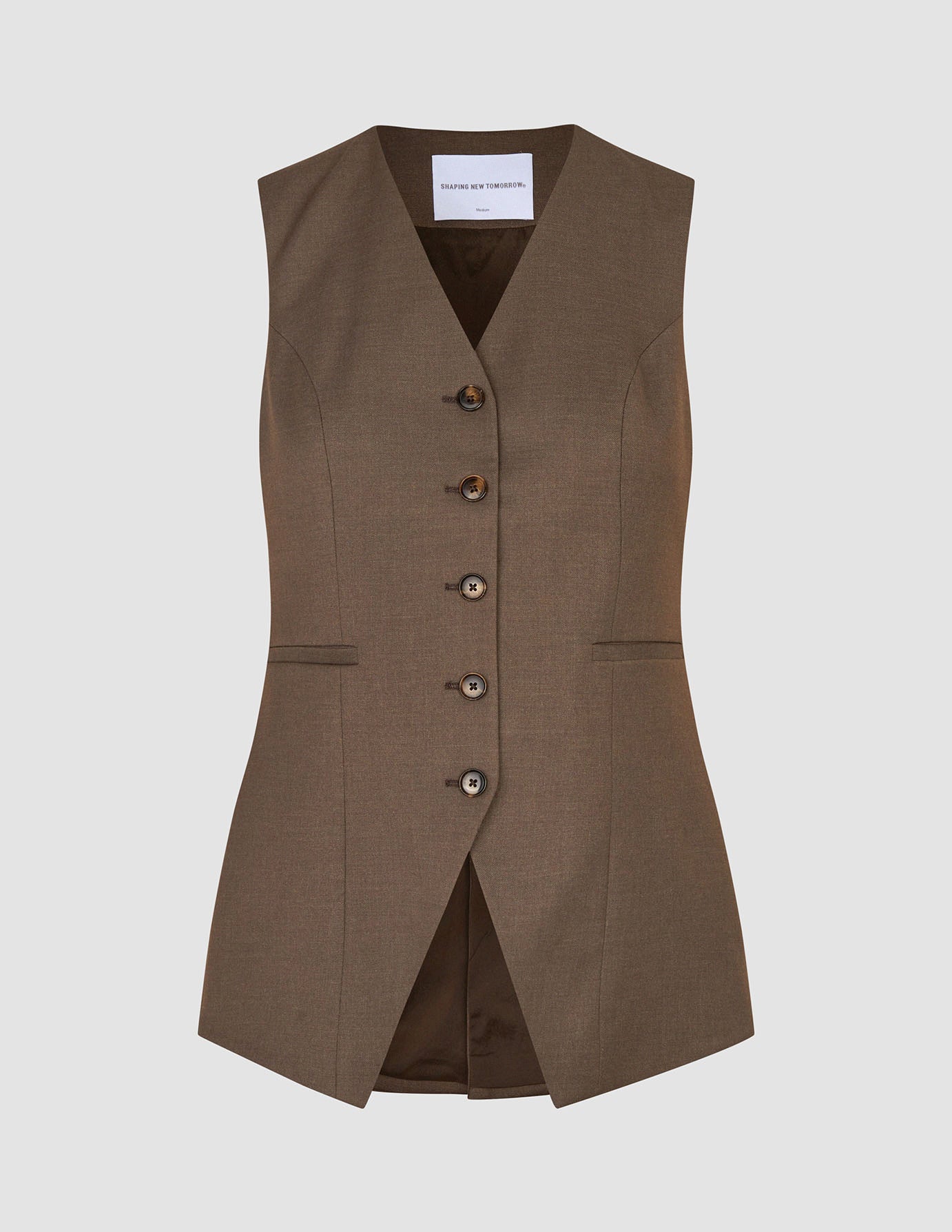 Women's Skye Long Vest Dark Chestnut Melange