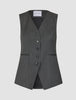 Women's Skye Long Vest Charcoal Melange