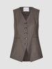 Women's Skye Long Vest Dark Chestnut Melange