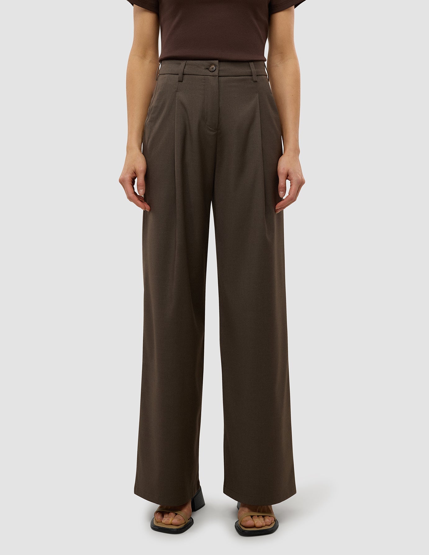 Women's Skye Pants Wide Dark Chestnut Melange